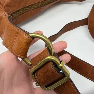 Fossil Long Live Vintage Crossbody Bag Cognac Leather Utility Women Small thumbnail 4
