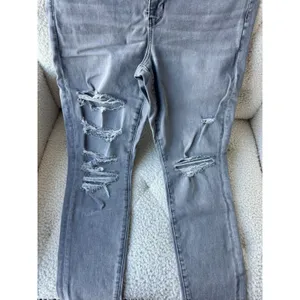 American Eagle Women's High Rise Distressed Skinny Jeans Gray Size 14 Short thumbnail 5