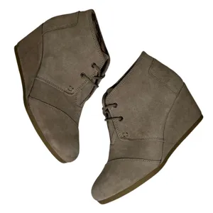 TOMS Womens Desert Wedge Taupe Suede Lace Up Ankle Booties Size 8 thumbnail 9