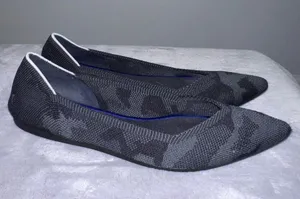 Women's Rothy's Pointed Toe Flats Size 9 Grey Black Camo thumbnail 1