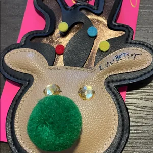 Lilly Pulitzer Reindeer Luggage Tag with Green Pom-Pom thumbnail 2