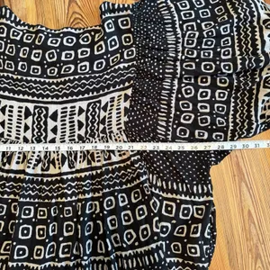 Denim & Supply Ralph Lauren Peasant Top Black Boho Aztec Dolman Boxy Tassel XL thumbnail 5