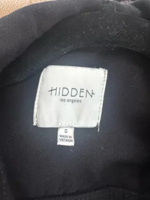 Hidden Los Angeles Black Denim Raw Hem Jacket Size Small thumbnail 16