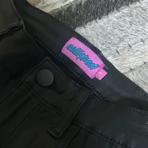 Edikted Black Coated‎ Flare Jeans Size Small thumbnail 5