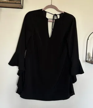 C/MEO Collective Revolve Black Mini Dress‎ Bell Sleeve Size XXS thumbnail 1