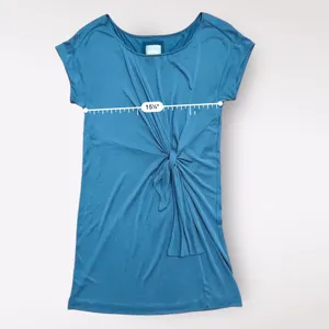 Anthropologie Maeve Knotted Tie Front Knee Length Mini Dress Size S Blue‎ thumbnail 3