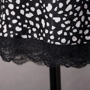 AtOwn Black & White Polka Dot Camisole Top – Lace Hem – Size Small thumbnail 4
