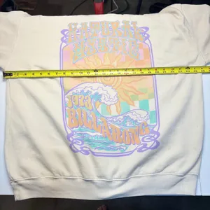 Billabong Sweatshirt Size Medium Cream Natural Mystic Graphic‎ Pullover thumbnail 7
