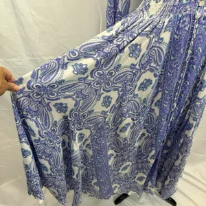 Z&L Boho Paisley Maxi Dress Small Smocked Waist Button Front Purple Green Resort thumbnail 7