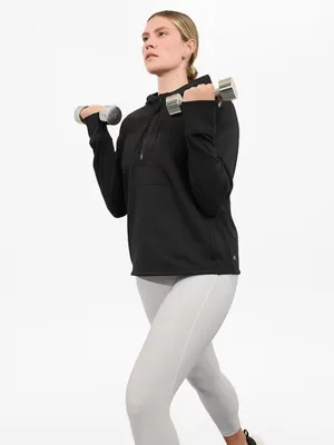 New Athleta M Unstoppable Half Zip Sweatshirt Black Medium thumbnail 4