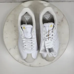 Adidas VL Court 3.0 Skate Sneakers Size 7 White Gold Leather Casual Everyday NEW thumbnail 3