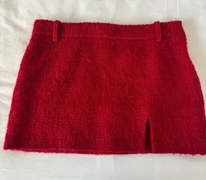 Zara Tweed Mini Skirt Red thumbnail 2