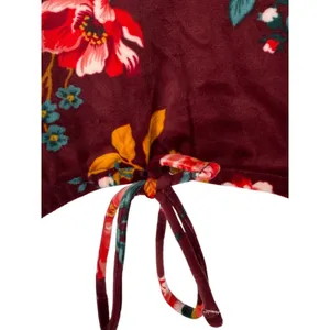 NWT LOFT Floral Velour Drawstring Hem Popover Blouse Top Long Sleeve Size Medium thumbnail 7