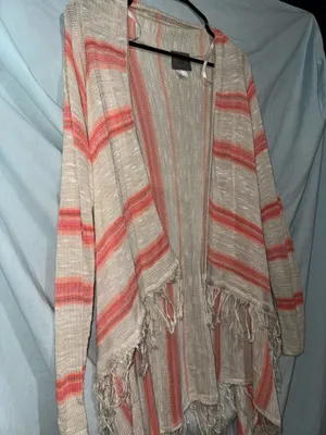 Fringe Open-Front Cardigan thumbnail 3