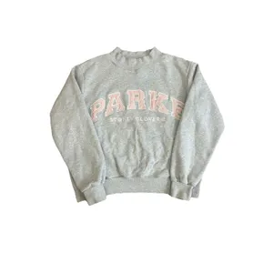 Parke X Stoney Clover Lane Grey Pink Varsity Mockneck Sweatshirt S/m thumbnail 3