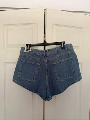 NWOT Free People We the Free Prince Street Denim Micro Shorts Overlay Size 31 thumbnail 8