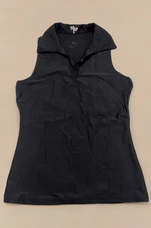 Tzu Tzu Black Sleeveless Golf Polo Top – Size Small thumbnail 1