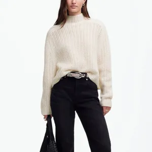 NWT‎ Madewell Ivory Pointelle-Stitch Mockneck Sweater Size XXS thumbnail 9