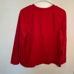 Kim Rogers‎ Women's Size Small Sweatshirt Red Fair Isle Quarter Zip Holiday thumbnail 6