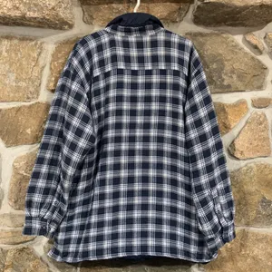 Vintage Blue/White Quilted Interior Alaska Bay Flannel w/ Pockets thumbnail 5