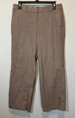 J. Crew Women's Brown‎ Houndstooth Straight Leg Trousers Plaid Dress Pants 6 thumbnail 1