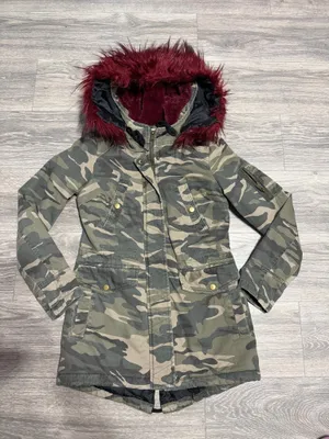 Pre loved American rag army print parka jacket XS thumbnail 1