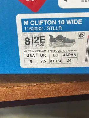 Hoka Clifton 10 Wide Men’s Running Shoes Gray White STLLR Size 8 2E Wide New w/ Box thumbnail 8