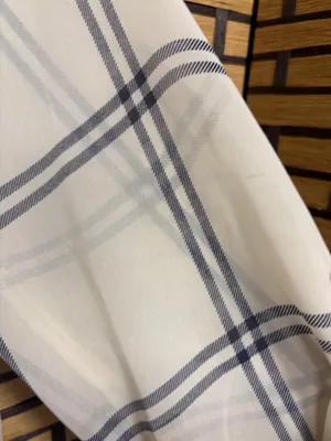 Abercrombie & fitch white and blue plaid sheer top size medium thumbnail 6