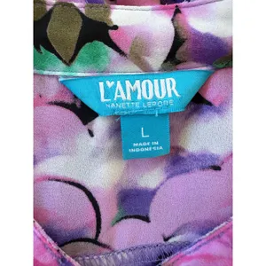 L’Amour Nanette Lepore Abstract Print Sleeveless Belted Knee Length Dress thumbnail 7