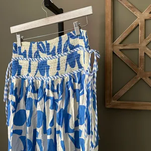 Promesa Cabana Floral Tie Detail Maxi Skirt Blue - Small thumbnail 3