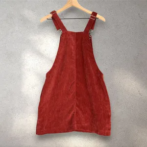 HOT KISS Red Corduroy Overall Dress Juniors' 7 Y2K Academia Preppy Buckle Mini thumbnail 4