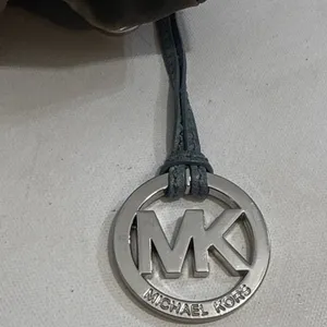 VTG Michael‎ Kors Y2K Distressed Boho Gorpcore Purse Chunky Silver Leather Bag thumbnail 9