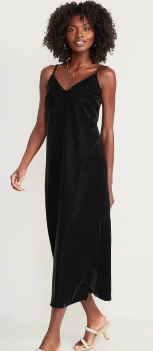 Black Velvet midi dress thumbnail 1