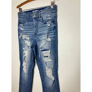 BKE denim Parker jeans high rise ankle skinny distressed destroyed women size 29 thumbnail 2