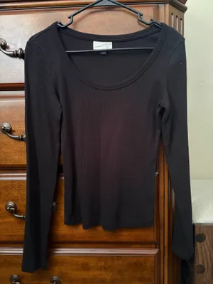 Target Black round neck long sleeve top thumbnail 1