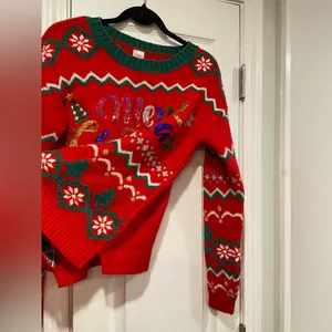 Holiday Time Size S Merry Christmas Embellished Sequin Crew Neck Ugly Sweater thumbnail 8