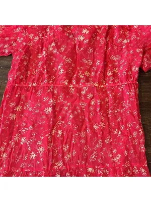 Free People Wallflower Midi Dress Raspberry Pink Floral Tiered Small‎ NWT thumbnail 9