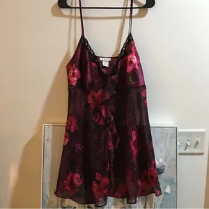PRIVATE LUXURIES SEMI SHEER ADJUSTABLE STRAP TOP‎ Purple Size XL thumbnail 2