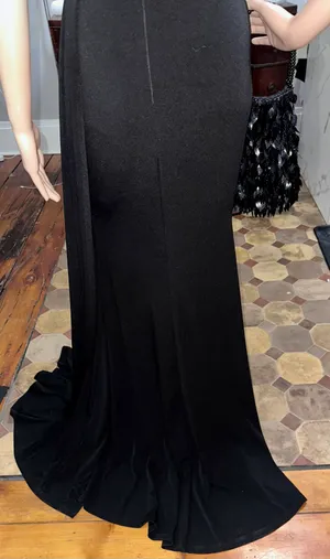 PromGirl Black With Silver Detailed Beading Prom Dress thumbnail 9