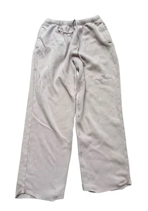 Skims Lavender Wide Leg Fleece Sweatpants Womens Medium Purple‎ Raw Hem Lounge thumbnail 1