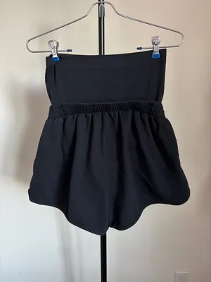 a:glow Black High-Waist Fold-Over Lounge Shorts with Drawstring thumbnail 3