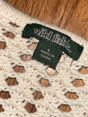 Wild Fable White Crochet Open-Knit Women's Sweater Womens Large thumbnail 7