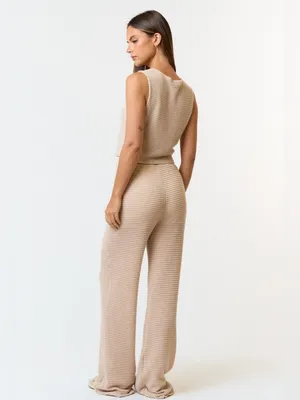 Cozy Waffle Knit Crop Tank & Pant Set thumbnail 2