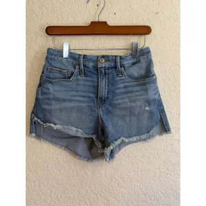 Good American Good Shorts Women 2 Blue‎ Cut Off High Rise Denim Jean Shorts thumbnail 3