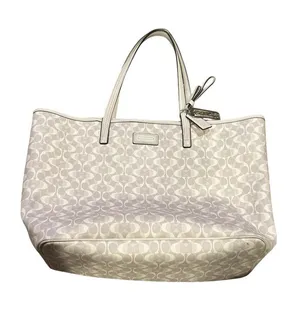 Coach Park Cream C Monogram Signature Canvas City Shopper Tote Bag thumbnail 1