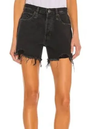 Free People Makai Cutoff Jean Shorts in Washed Black size 25 thumbnail 1
