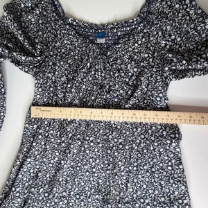 Old‎ Navy Navy Floral Smocked Mini Dress Small Milkmaid Cottage Prairie Feminine thumbnail 11