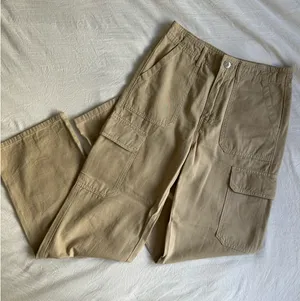 ZARA Cargo Pants Cream thumbnail 1