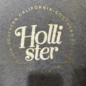 Hollister Charcoal Crewneck Sweatshirt with Gold Accents Size M thumbnail 3