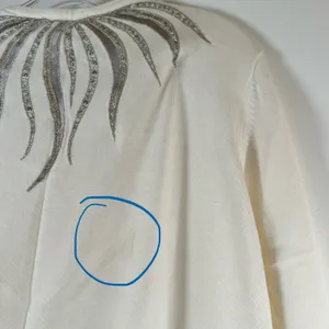 Bob Mackie Wearable Art Cream Embellished Sequin Bead Cardigan Sweater XL thumbnail 6